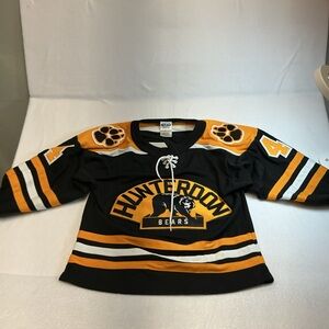 Hockey Jersey Hunterdon Bears Size YS Yellow Black #4 Bear Paws 0499